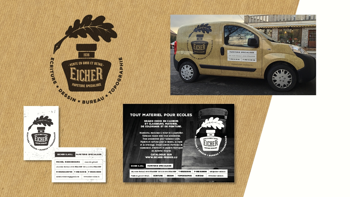 LOGO ET APPLICATIONS, CAMIONETTE, CARTE DE VISITE ET ANNONCE